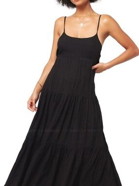 L*Space Santorini Size XL Black Midi Dress